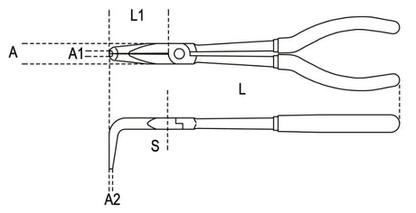 1009L/C-BENT EXTRA LONG NOSE PLIERS