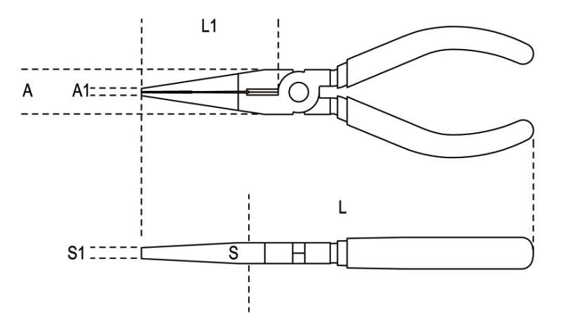 1166 160-EXTRA LONG NEEDLE NOSE PLIERS