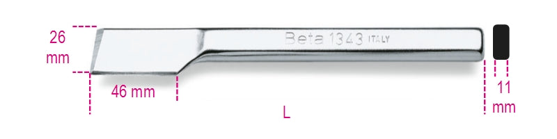 1343-FLAT CHISEL WITH SIDE CUTTER
