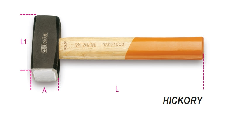 1380 1000-LUMP HAMMERS WOODEN SHAFTS