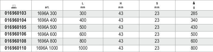 1696A 1000-SPIRIT LEVELS DIE-CAST ALUM.