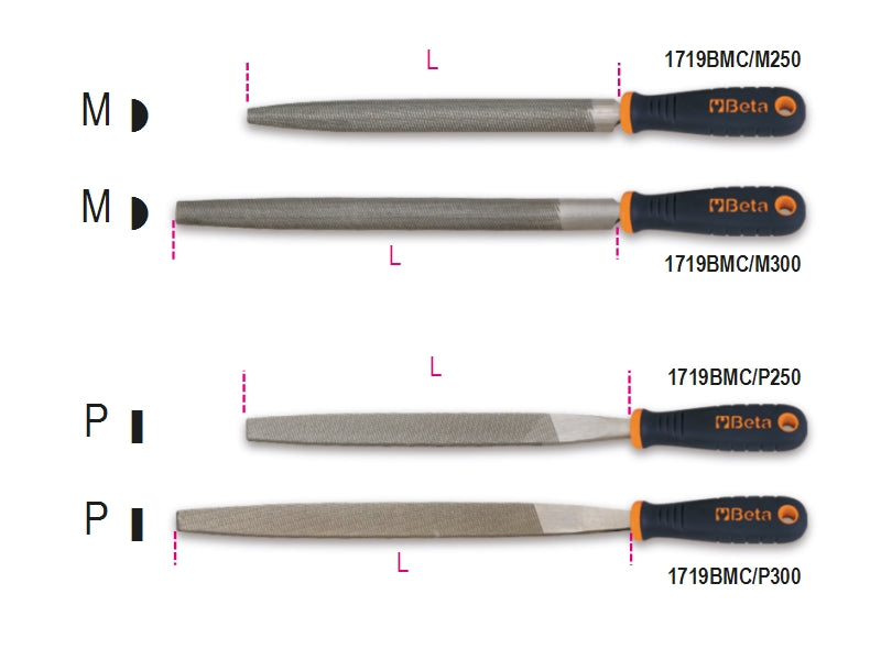 1719BMC/M 250-HALF-ROUND AND FLAT FILES