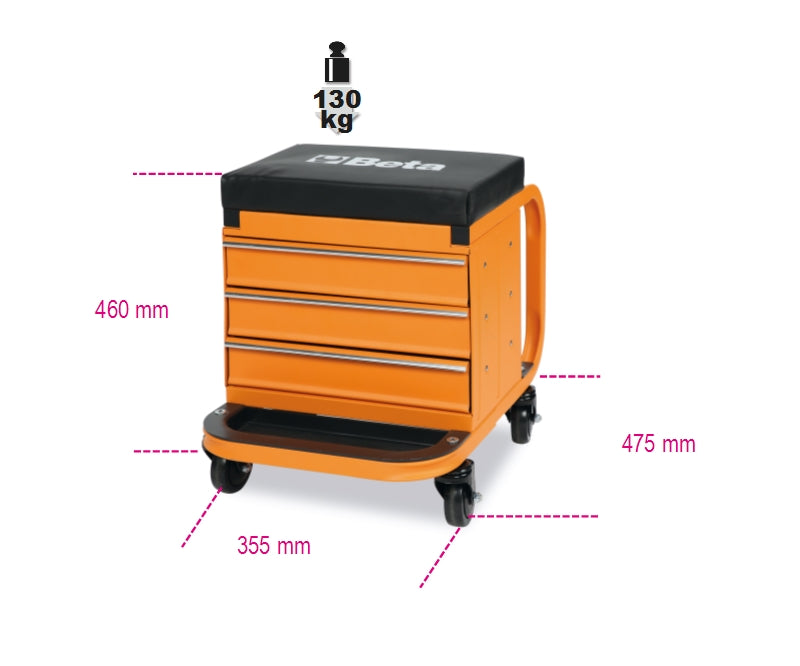 2258N-O-HEAVY-DUTY CREEPER + TOOL CHEST