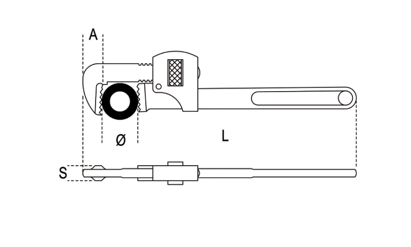 363 1200-HEAVY DUTY PIPE WRENCHES LIGHT
