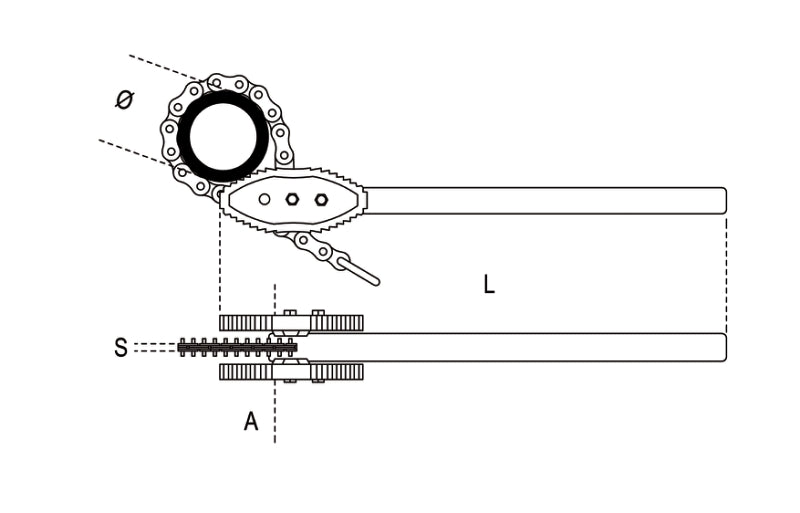 386A/1-HEAVY DUTY REV. CHAIN PIPE WR.