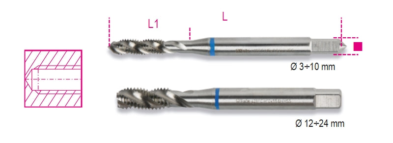 428FC 4-MACHINE TAPS FOR BLIND HOLES