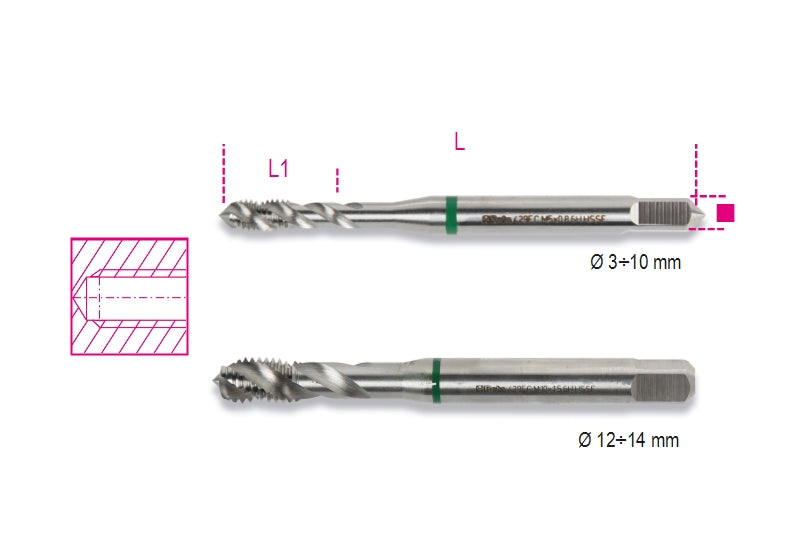 429FC 12-MACHINE TAPS FOR BLIND HSS-CO