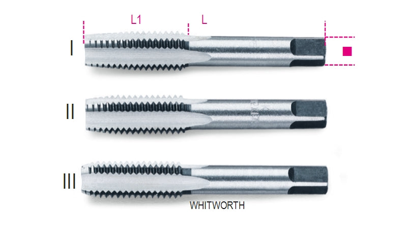 430ASW 1"-HAND TAPS WHITWORTH 3PCS