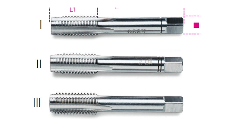 431 10-HAND TAPS COARSE PITCH HSS 3PCS
