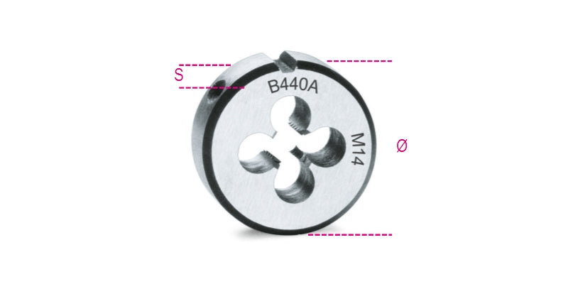 440A 20X2 - 5-ROUND DIES COARSE PITCH