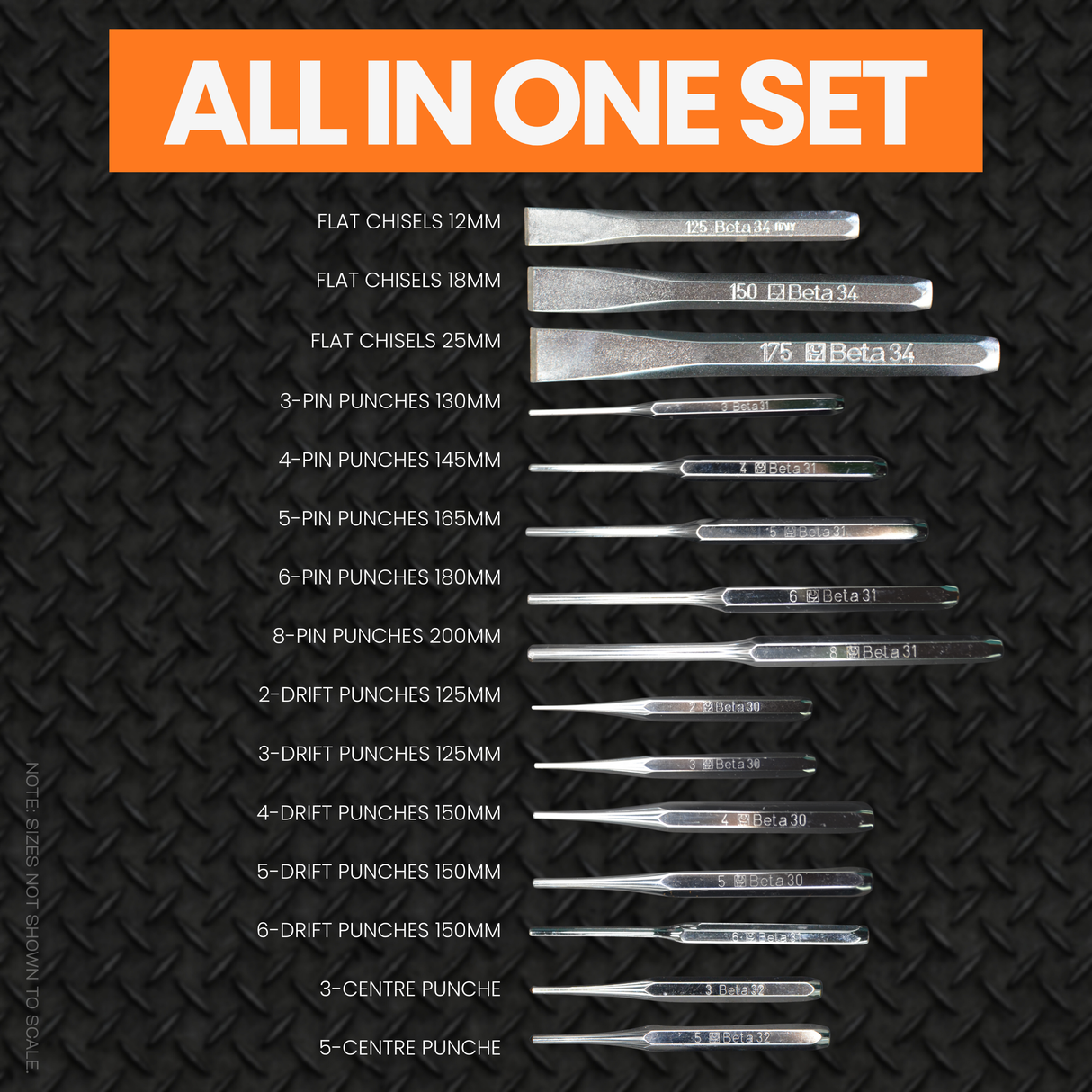 15 pc Punch and Chisel Set