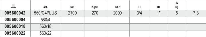 560/4-TORQUE MULTIPLIER RATIO 5:1