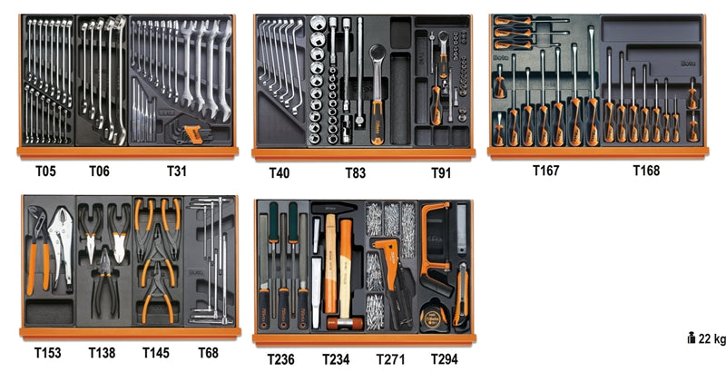 5904VI/2T-ASSORTMENT OF 153 TOOLS