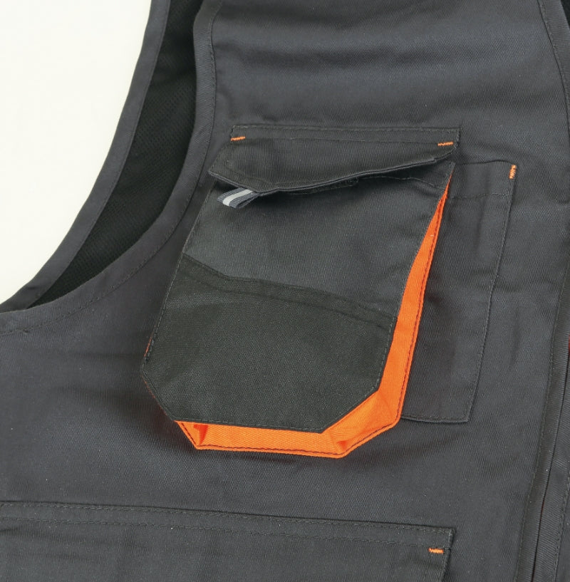 7907G XS-SLEEVELESS WORK JACKET, GREY