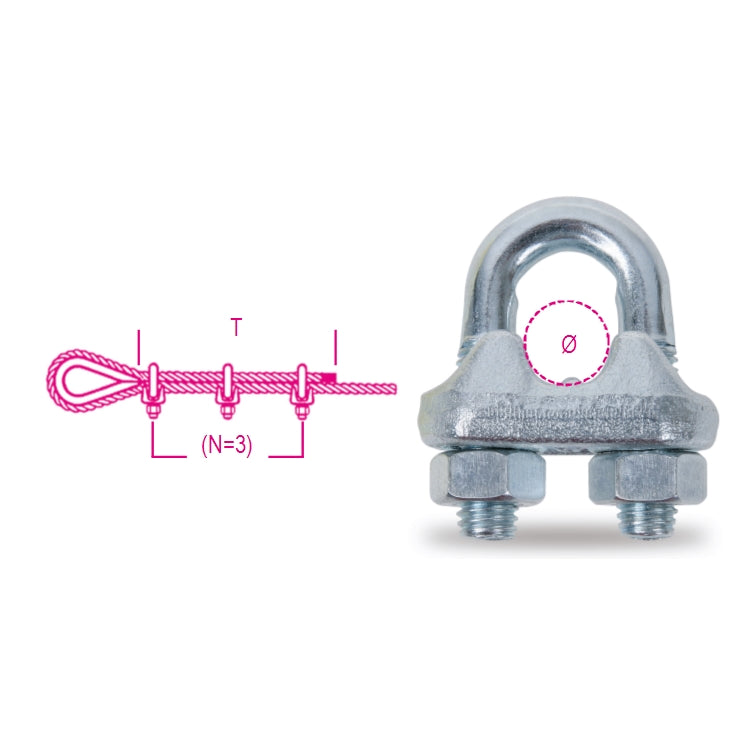 8016-K WIRE ROPE CLIPS STEEL GALVAN.