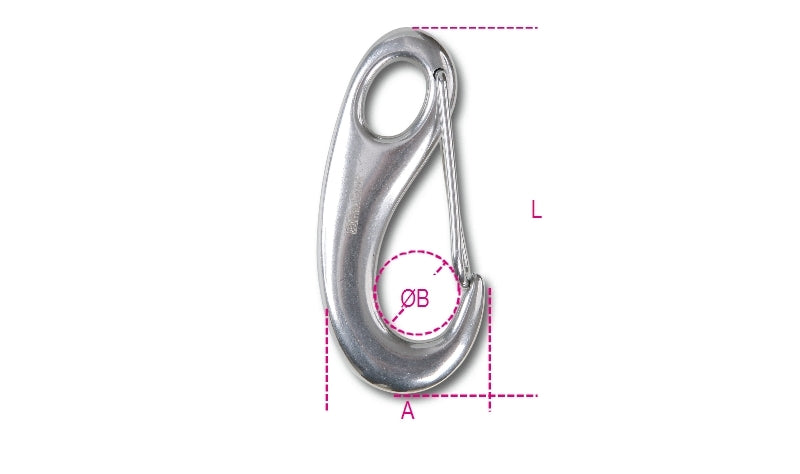 8250 70-SPRING EYE HOOKS WITH LATCHES