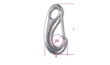 8250 100-SPRING EYE HOOKS WITH LATCHES