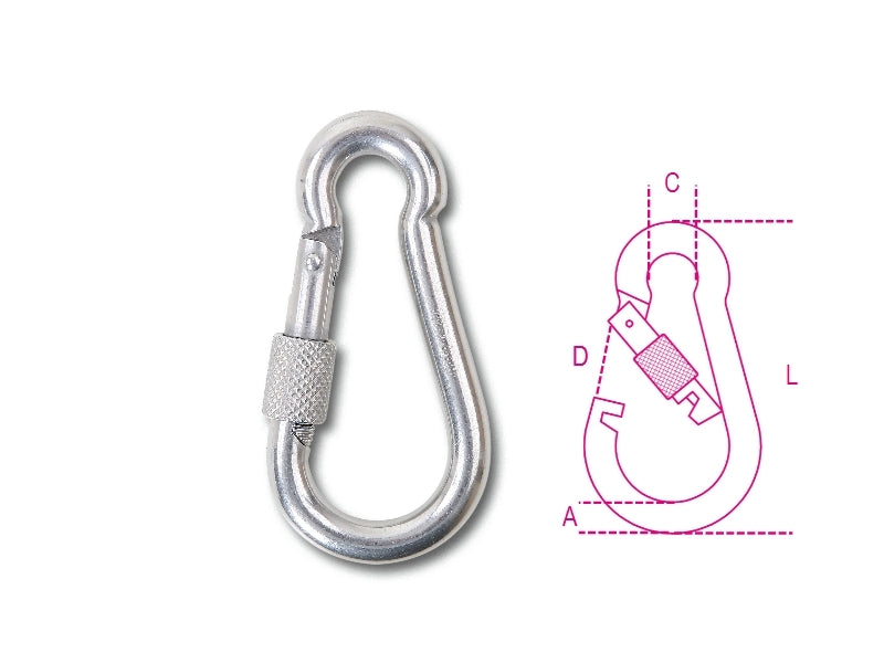 8274G 10X100-CARABINE HOOKS + RING NUTS
