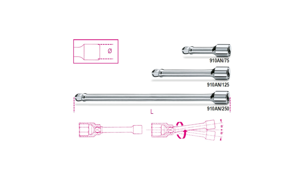 910AN/125-3/8" WOBBLE EXTENSION BARS