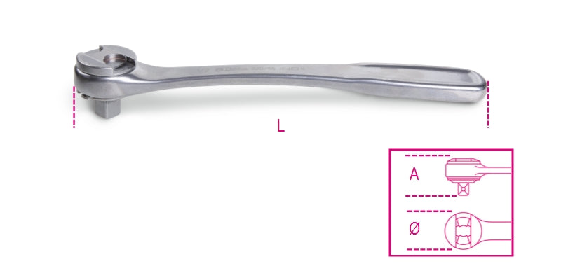 920/55 INOX-1/2 DRIVE REVERSIBLE RATCHET