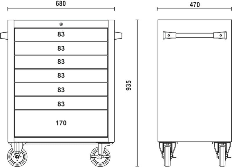 C04TSS/7-MOBILE ROLLER CAB 7 DRAWERS