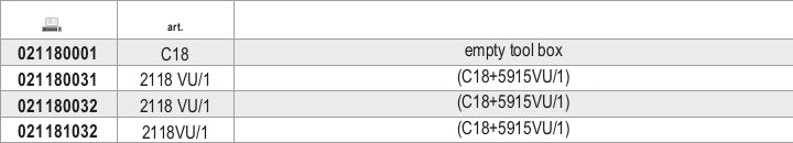 2118VU/1-TOOL BOX C18 + 45 PCS