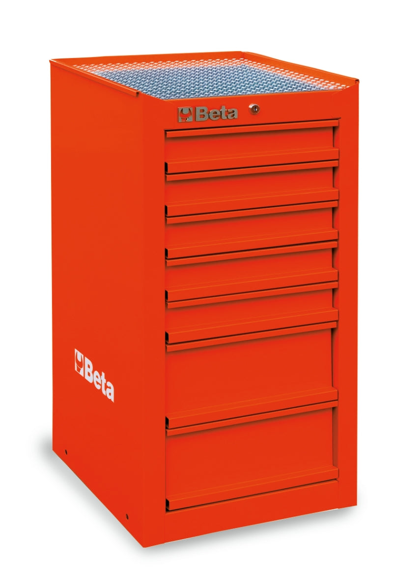 C38L-O-SIDE CAB 7 DRAWERS ORANGE