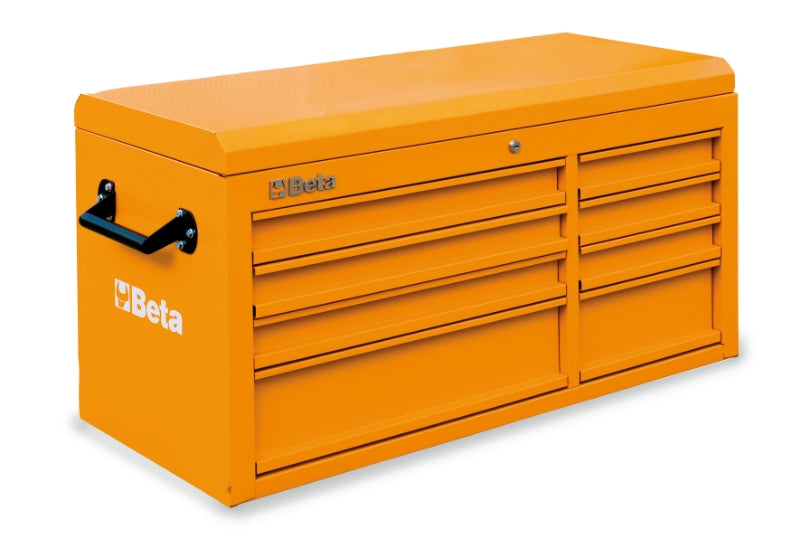 C38T-O-CAB 8 DRAWERS + TOP CHEST ORANGE