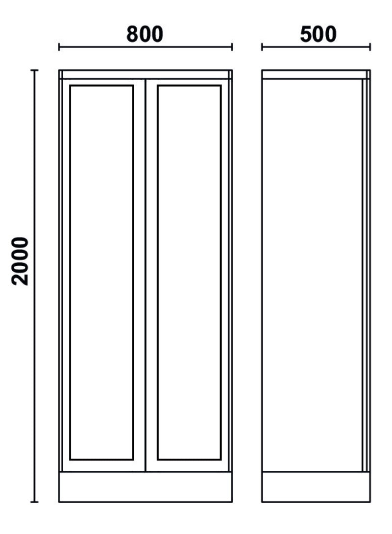 C55AT2-SHEET TOOL CABINET 2 CLEAR DOORS