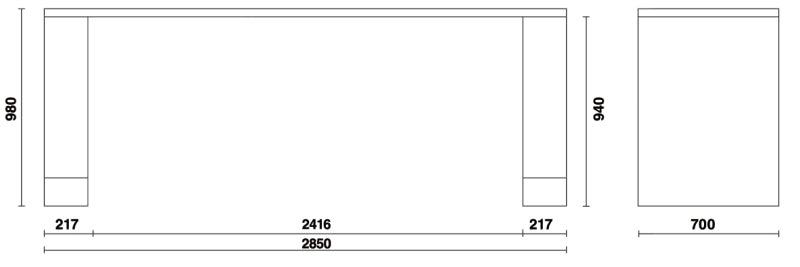 C55PRO BG/2,8-2.8-M-LONG WORKBENCH, GREY