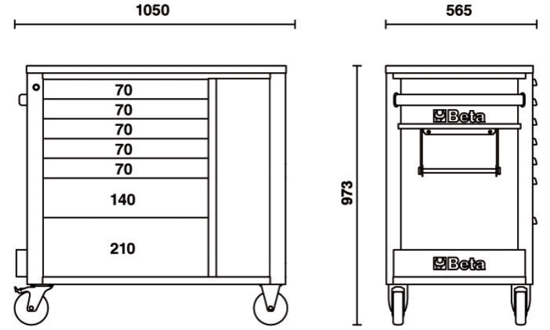 RSC24L-CAB/O-MOB.ROLLER CAB 7DR.+CABINET
