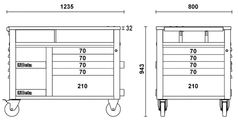 RSC28-A-SUPERTANK TROLLEY 10 DRAWERS