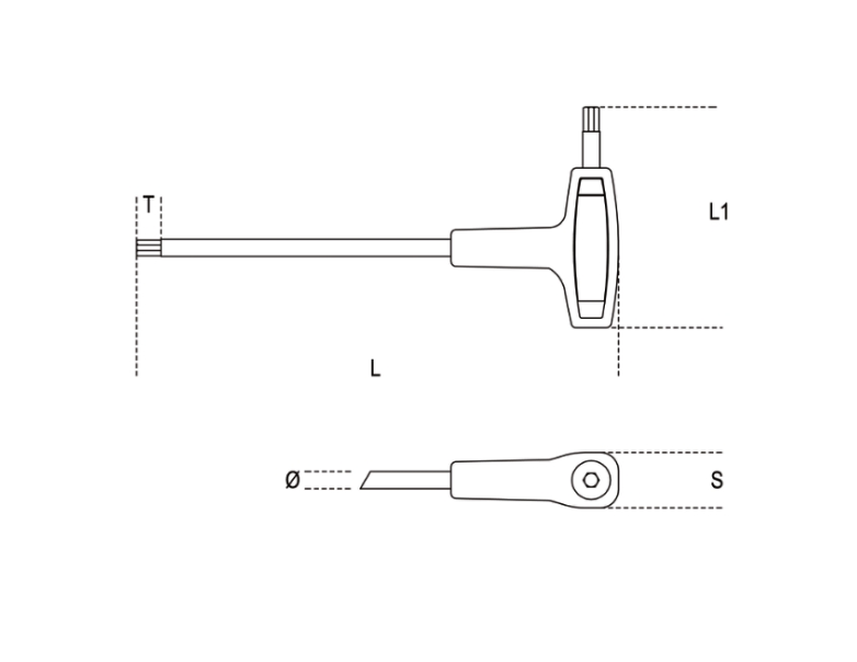 96T Offset Hex Key Wrench with High-Torque Handle