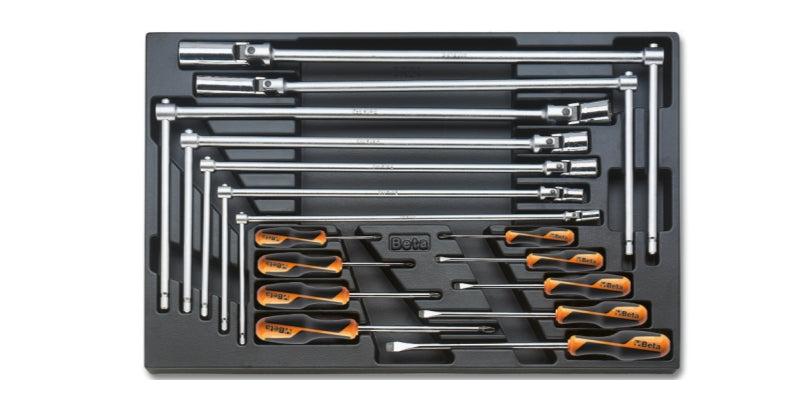 T164-HARD THERMOFORM. TRAY WITH 16 TOOLS