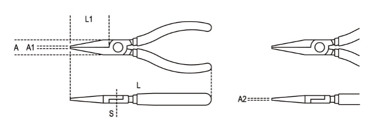 1008 160-LONG FLAT KNURLED NOSE PLIERS