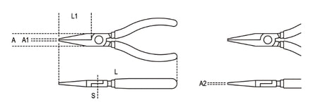 1008 160-LONG FLAT KNURLED NOSE PLIERS