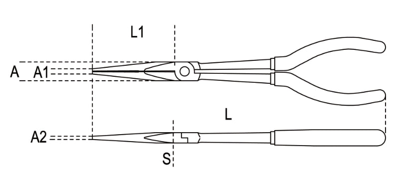 1009L/A-EXTRA LONG NEEDLE NOSE PLIERS