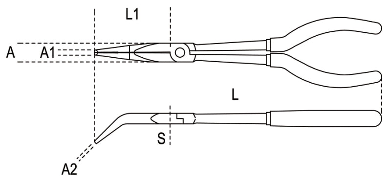 1009L/B-CURVED EXTRA LONG NOSE PLIERS