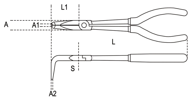 1009L/C-BENT EXTRA LONG NOSE PLIERS