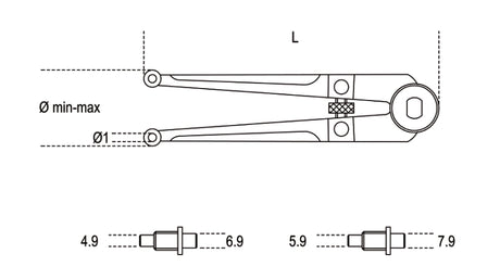 100-ROUND PIN WRENCH FOR RING NUTS