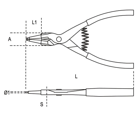 1036 300-EXTERNAL CIRCLIP PLIERS