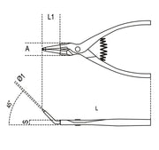 1037 140X09-EXTERNAL CIRCLIP PLIERS 45°