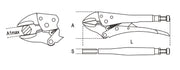 1052HS 240-SELF-LOCK. PLIER CONCAVE JAWS