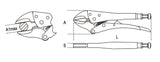 1052 140-SELF-LOCKING PLIERS CONCAVE JAW