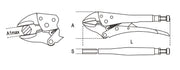 1052 140-SELF-LOCKING PLIERS CONCAVE JAW