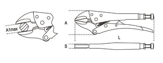 1052 140-SELF-LOCKING PLIERS CONCAVE JAW