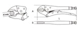 1055-SELF-LOCKING PLIERS CURVED JAWS