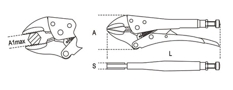 1055-SELF-LOCKING PLIERS CURVED JAWS