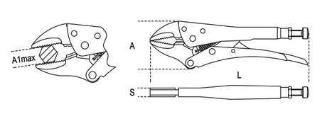 1058 175-SELF-LOCKING PLIERS LONG JAWS