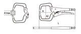 1062AL 275-PLIERS ALUMINI. C-SHAPED JAWS